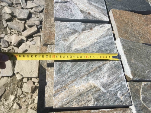 Плитка пилёная златолит Уральский для цоколя, отмостки купить в Магнитогорске